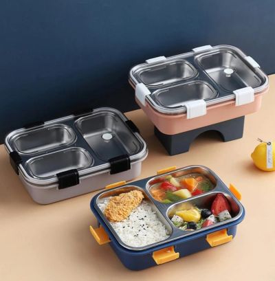 Stainless steel lunch box  - 3 Partion box