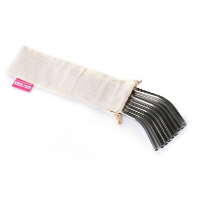 Goli Soda - Stainless Steel Bent Drinking Straws - Set of 10 - Eco Friendly/Washable / Reusable	