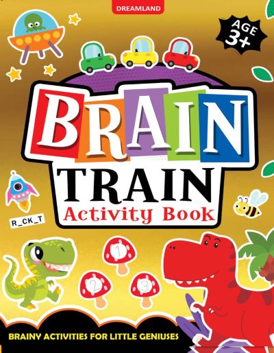          Brain Train Activity Book for Kids Age 3+ – With Colouring Pages, Mazes, Puzzles and Word searches Activities
