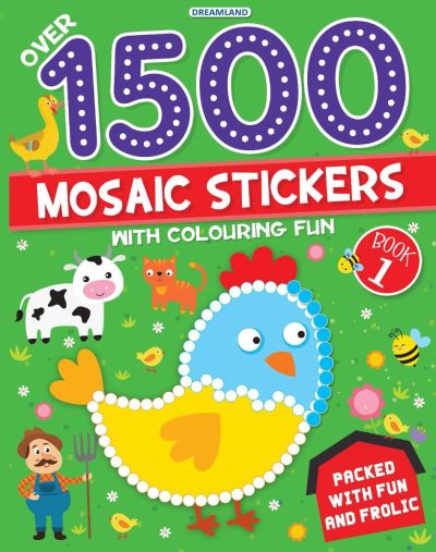 1500 Mosaic Stickers Book 1 with Colouring Fun – Sticker Book for Kids Age 4 – 8 years