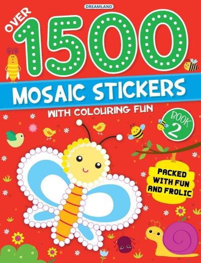 1500 Mosaic Stickers Book 2 with Colouring Fun – Sticker Book for Kids Age 4 – 8 years