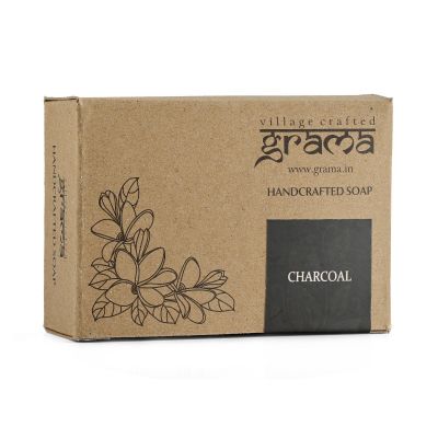 Grama Handmade Charcoal Soap (125 GMS) for Skin Care, Pack of  2