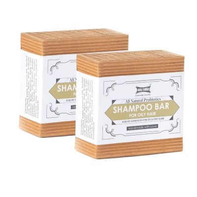 Goli Soda All Natural Probiotics Shampoo Bar for Oily Hair - 90 g (Pack Of 2)