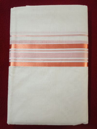 Double Mundu with Copper Gold border