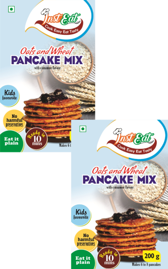Oats Wheat Pancake mix with cinnamon flavour ( 2 packets)