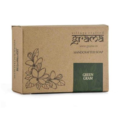 Grama Handmade Green Gram Soap (125 GMS) for Skin Care, Pack of 2