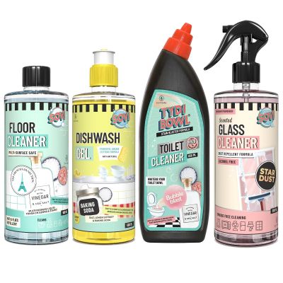 SOVI® Floor Cleaner+Dishwash Liquid+ Glass Cleaner+ Toilet Cleaner