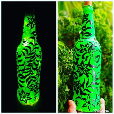 Bottle fluorescent green