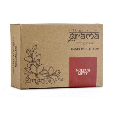Grama Handmade Multani Mitti Soap | Fuller's Earth | (125 GMS) for Skin Care, Pack of 2