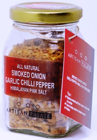 All Natural Smoked Onion Garlic Chilli Pepper Himalayan Pink Salt 150 grams
