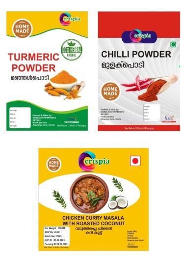 Combo Pack of Varitharacha Chicken curry masala ,Chilli Powder & Turmeric Powder