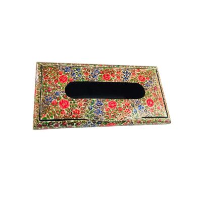 Kashmiri Paper Mache Beautiful Tissue Box (Multi color design)