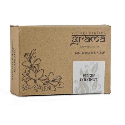 Grama Handmade Virgin Coconut Oil Soap (125 GMS) for Skin Care, Pack of 2