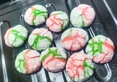 Santa tri colour cookies