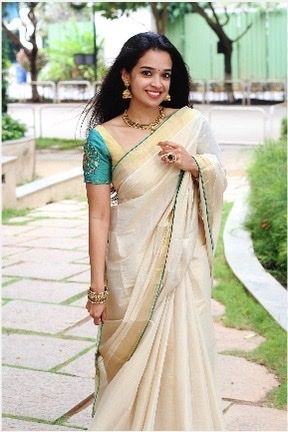 Saree with blouse piece-Seema Hastha