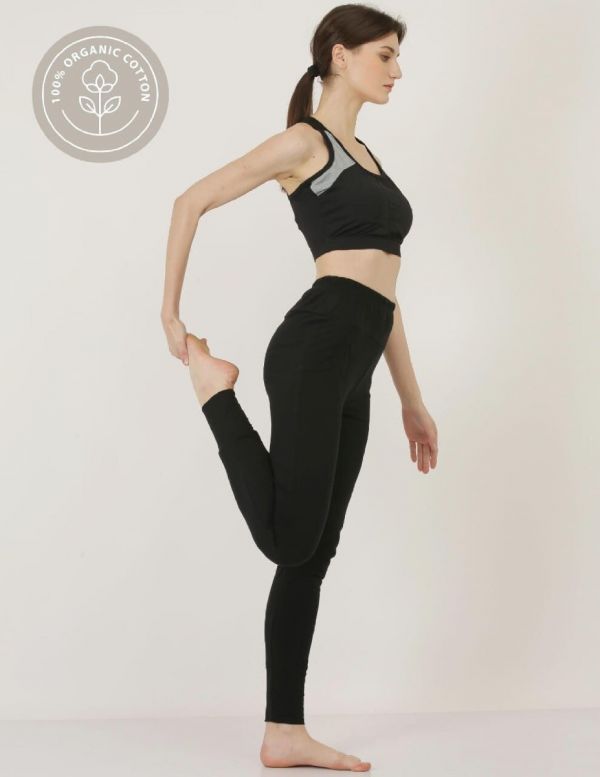 Heel Support Air Brush Cotton Yoga Legging – Black – MICHELLE SALINS