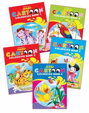 Jumbo Cartoon Colouring Set (5 Titles)