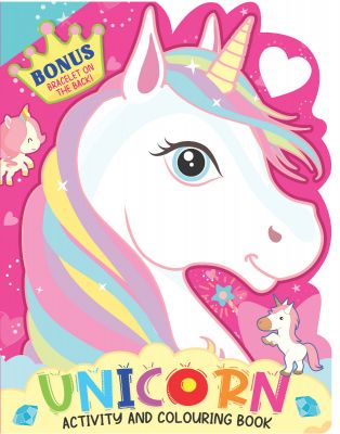 Unicorn Activity and Colouring Book- Die Cut Animal Shaped Book 
