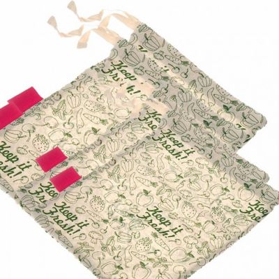 Goli Soda Keep It Fresh Reusable Cotton Produce Bags For Storage - Big (Pack Of 4)