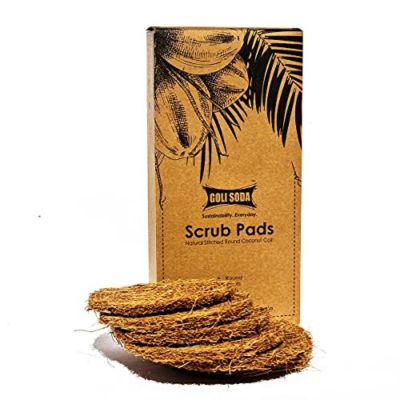 Goli Soda Natural Coconut Coir Round Stitched Dishwashing Scrub Pads - Pack of 6 Scrubs	
