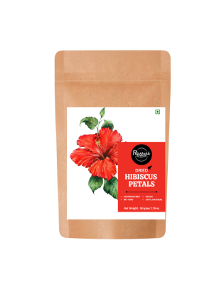 FLAVOURS AVENUE - Dried Hibiscus Petals (All Natural, Farm-fresh, Premium Quality Herb, Ideal for Tea Infusions) - 50gms / 1.76oz