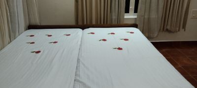 Applique single bed sheet-White