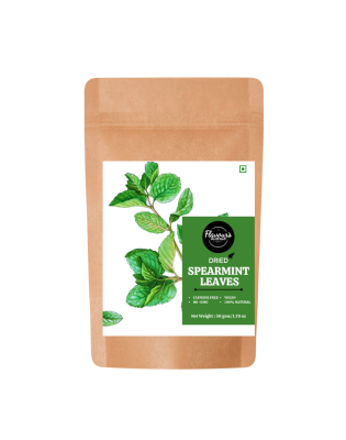 FLAVOURS AVENUE - Dried Spearmint leaves (All Natural, Farm-fresh, Premium Quality Herb, Ideal for Tea Infusions) - 50gms / 1.76oz