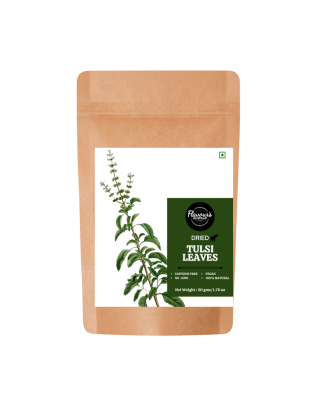 FLAVOURS AVENUE - Dried Tulsi Leaves (All Natural, Farm-fresh, Premium Quality Herb, Ideal for Tea Infusions) - 50gms / 1.76oz