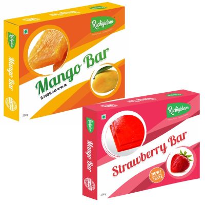 Ruchiyidam Mango Bar and Strawberry  Bar Combo 