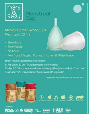  Medical Grade Silicone Mentrual Cup - Get 1 Packet of Panty Liners(Free)